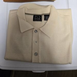 Jos. A. Bank Cream V-Neck Sweater